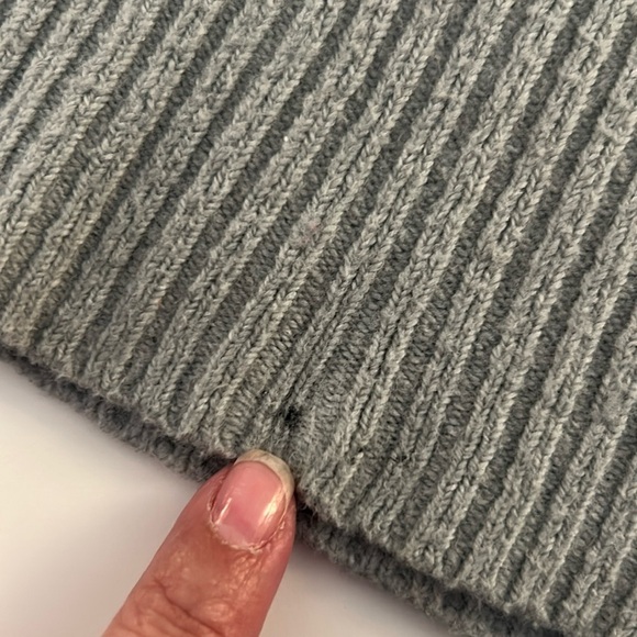 Old Navy Gray Blue Ribbed Square Neck Long Sleeve Cropped Sweater Size Medium - Picture 6 of 6